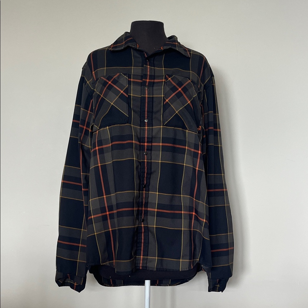 Fox Racing black/orange plaid shirt